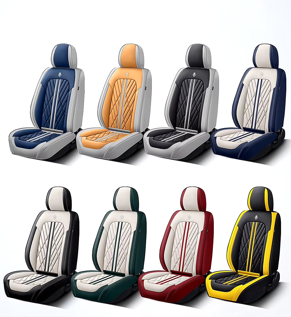 Universal Leather Car Seat Cover Full Set for Hyundai Solaris Lancer X Tiguan HB20 Peugeot 508 Auto Accessories Interior Women